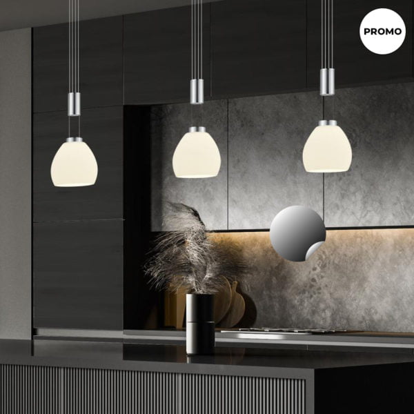 B-LEUCHTEN SAM Suspension LED avec variateur, 4 sources de lumière, long B-LEUCHTEN SAM Suspension LED avec variateur, 4 sources de lumière, long