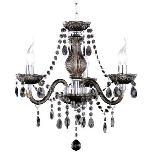 Lustre pampilles baroque ELEONORE en acrylique noir Lustre pampilles baroque ELEONORE en acrylique noir