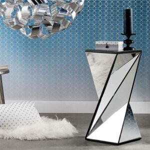 Console TORSADE transparente en miroir et MDF