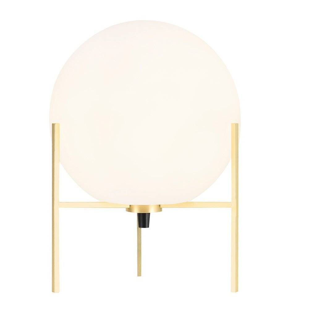 Lampe de Table ALTON en Métal Effet Laiton et Verre Blanc – Image 2