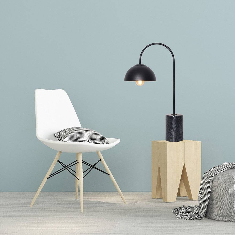 Lampe à Poser MARBLE en Métal Noir et Marbre