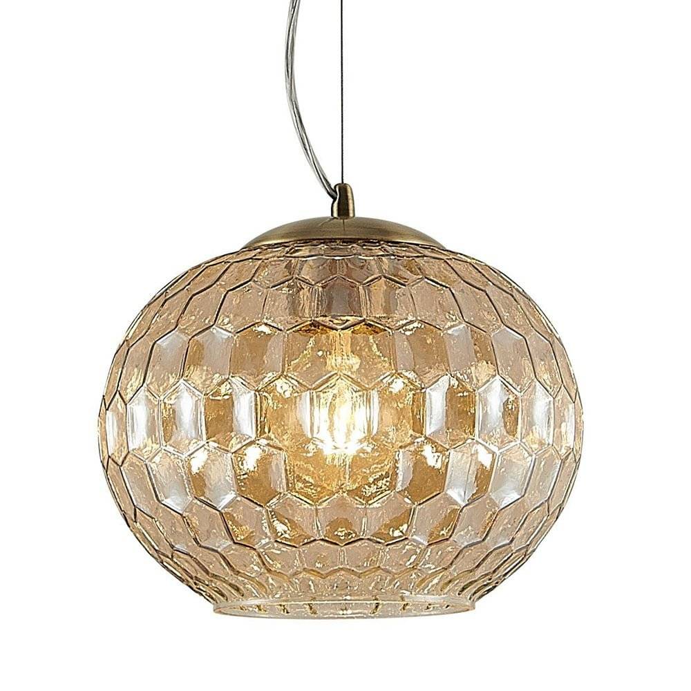Suspension MOOVE en Verre Ambré et Métal Laiton Antique – Image 2