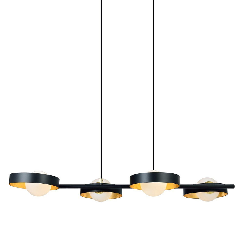 Suspension NICCI en Métal Noir Intérieur Doré – Image 2
