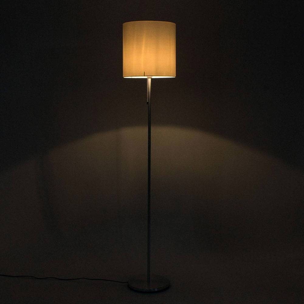 Lampadaire SENDO Argenté et Blanc en Métal et Tissu – Image 3