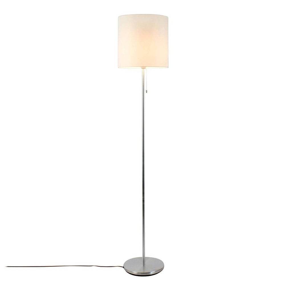 Lampadaire SENDO Argenté et Blanc en Métal et Tissu – Image 2