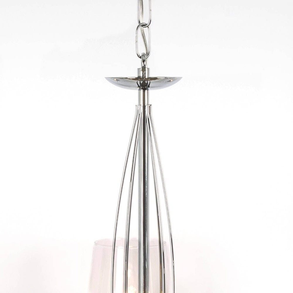 Lustre Moderne CORNWALL Argentée en Métal et Verre – Image 7