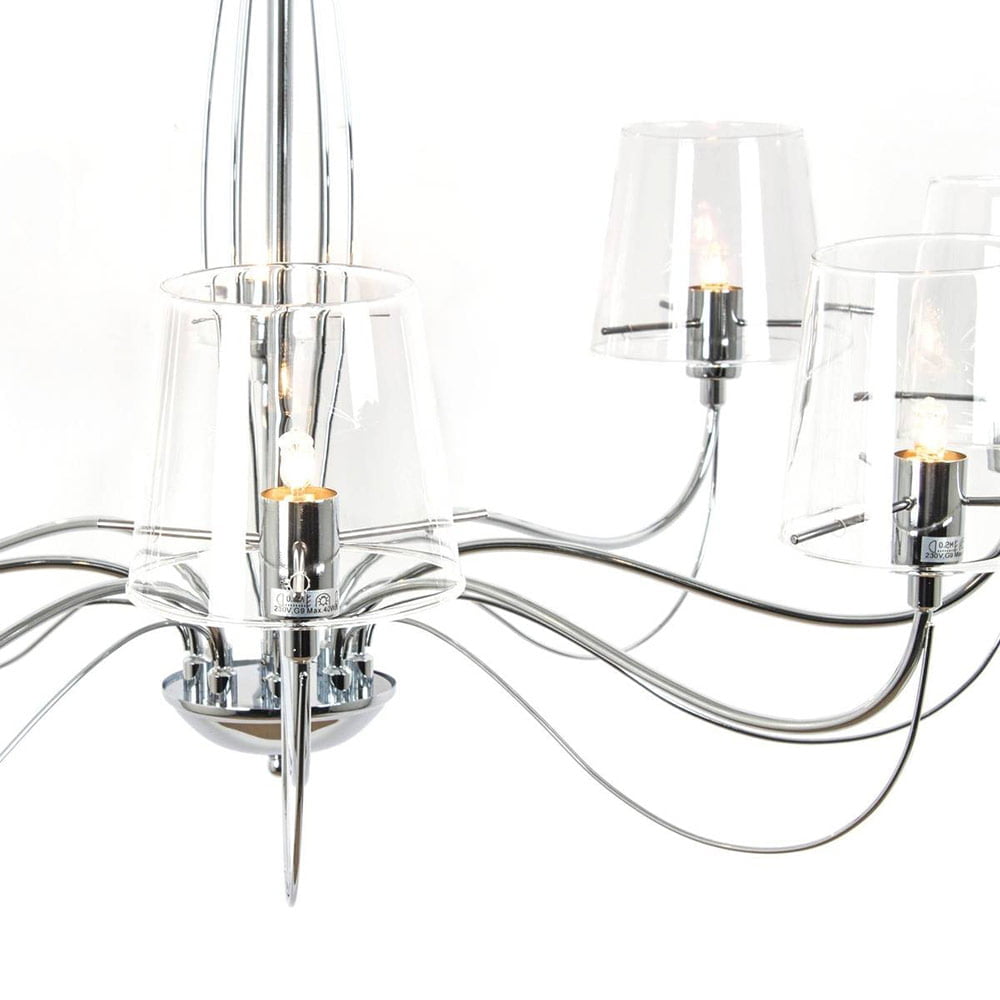 Lustre Moderne CORNWALL Argentée en Métal et Verre – Image 6