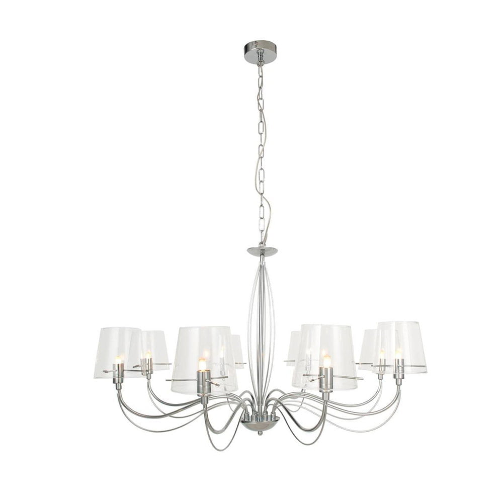 Lustre Moderne CORNWALL Argentée en Métal et Verre – Image 5