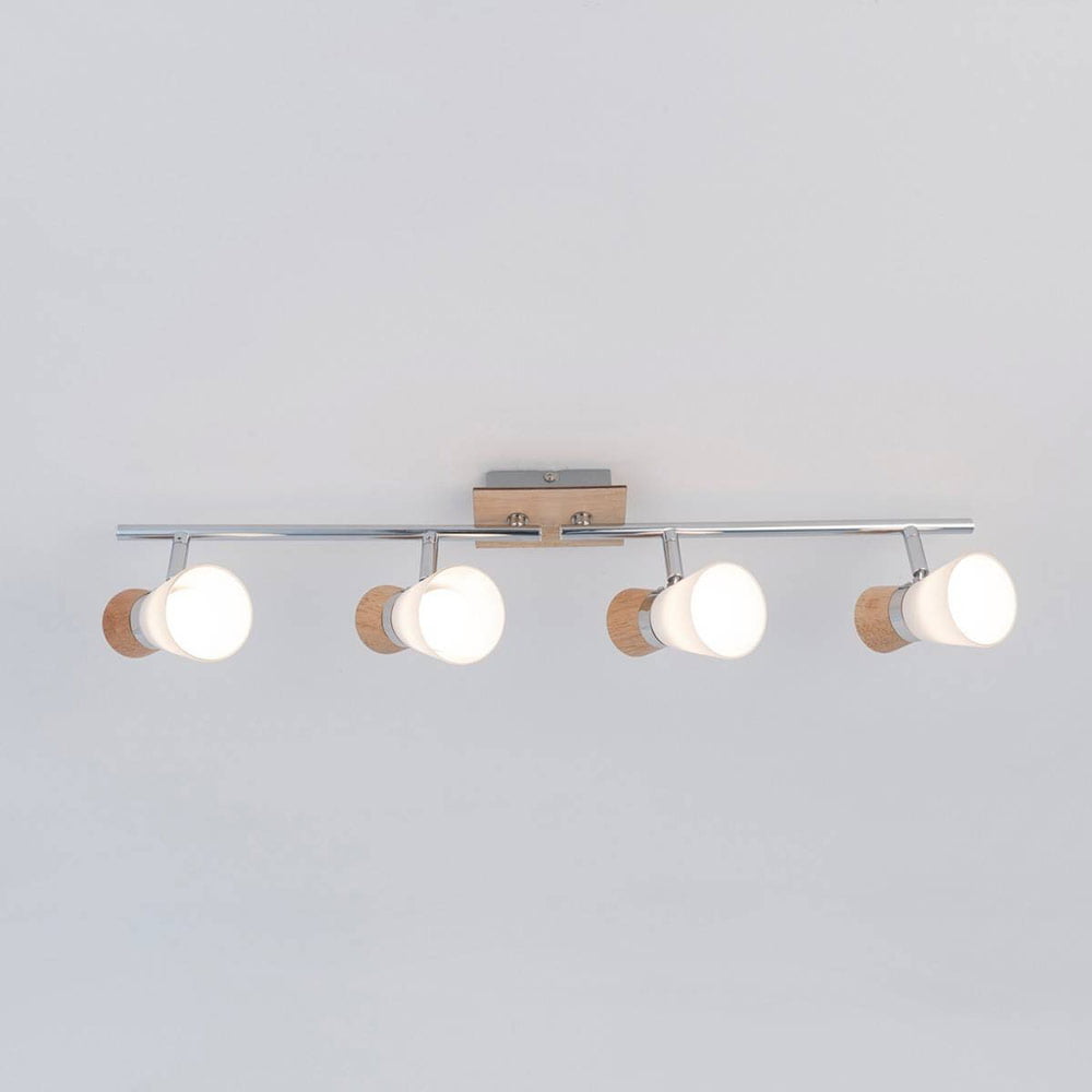 Réglette 4 Spots Orientables WOODY Argenté/Bois en Métal/Bois/Verre – Image 3