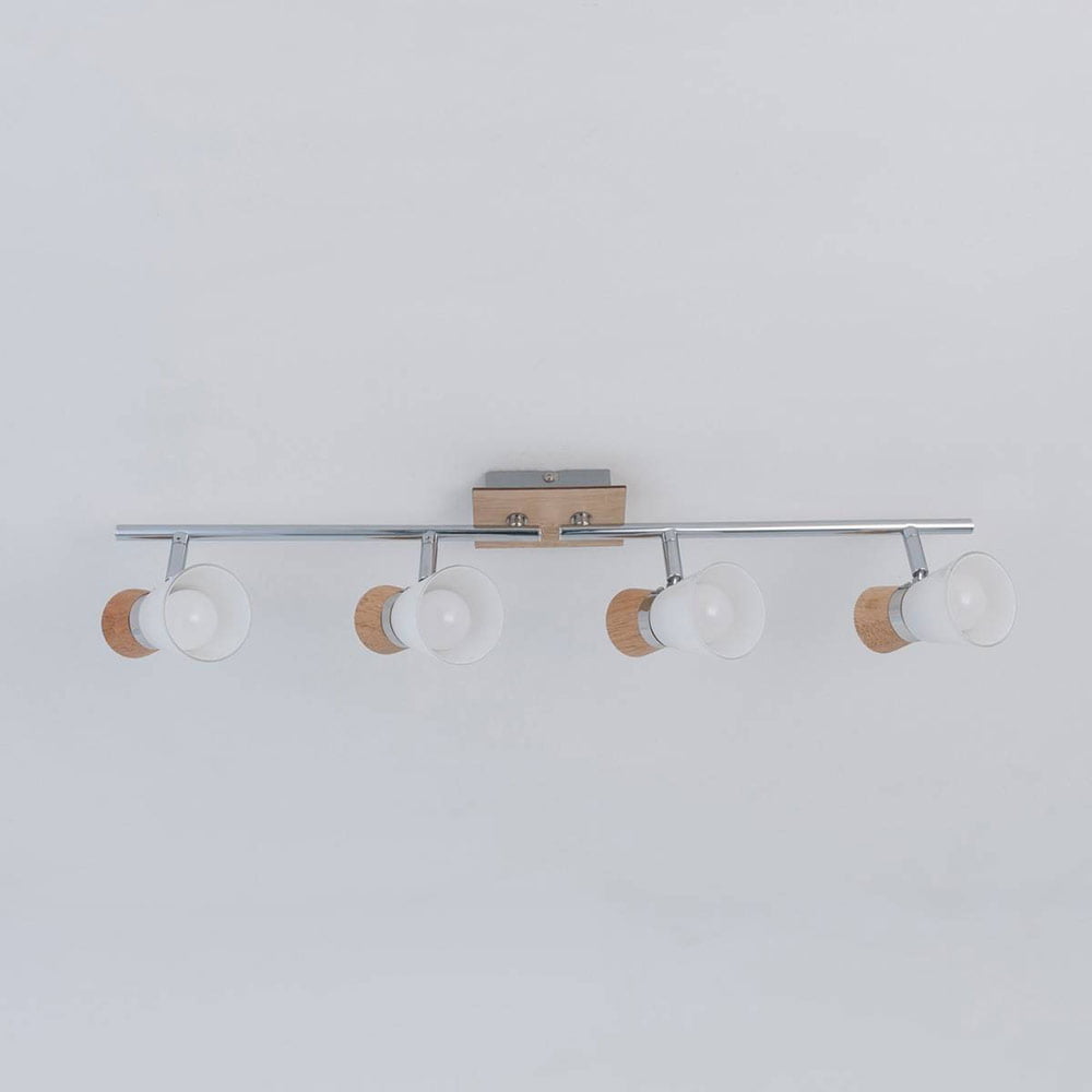 Réglette 4 Spots Orientables WOODY Argenté/Bois en Métal/Bois/Verre – Image 6