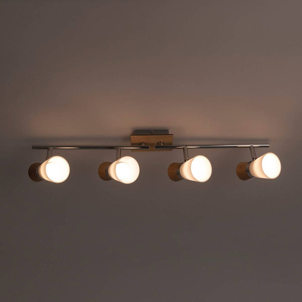 Réglette 4 Spots Orientables WOODY Argenté/Bois en Métal/Bois/Verre – Image 5