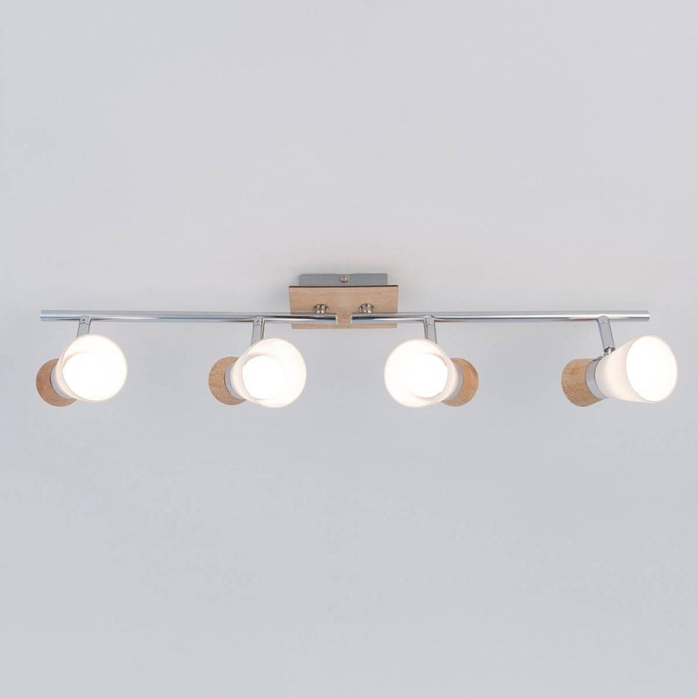 Réglette 4 Spots Orientables WOODY Argenté/Bois en Métal/Bois/Verre – Image 7
