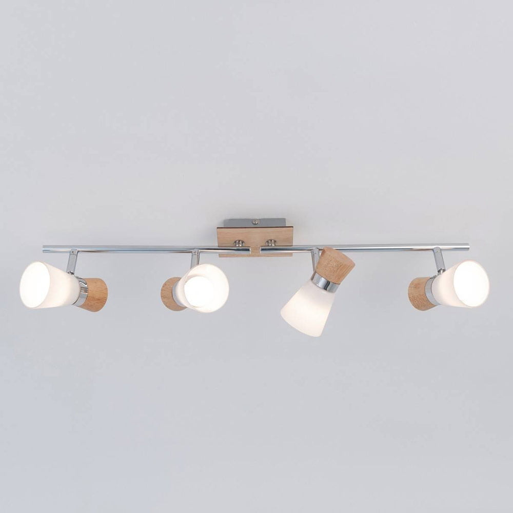 Réglette 4 Spots Orientables WOODY Argenté/Bois en Métal/Bois/Verre – Image 8