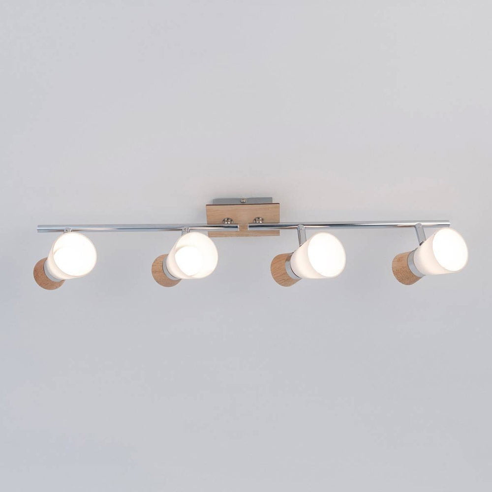 Réglette 4 Spots Orientables WOODY Argenté/Bois en Métal/Bois/Verre – Image 9