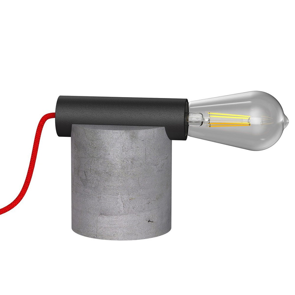 Pied de Lampe MODERN en Béton Gris et Métal Noir