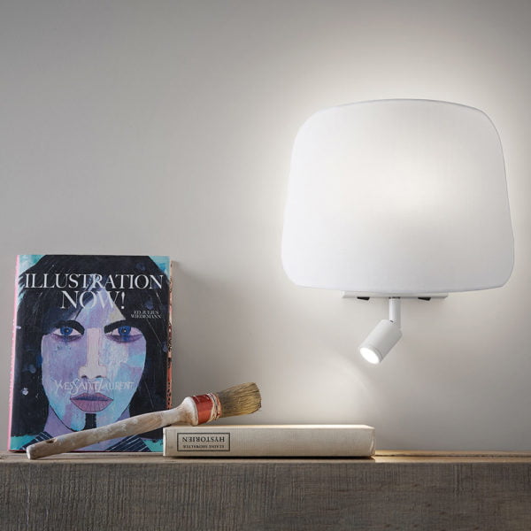 Applique NICKEL SAT Abat-Jour en Tissu Blanc/REMP INTER Applique NICKEL SAT Abat-Jour en Tissu Blanc/REMP INTER