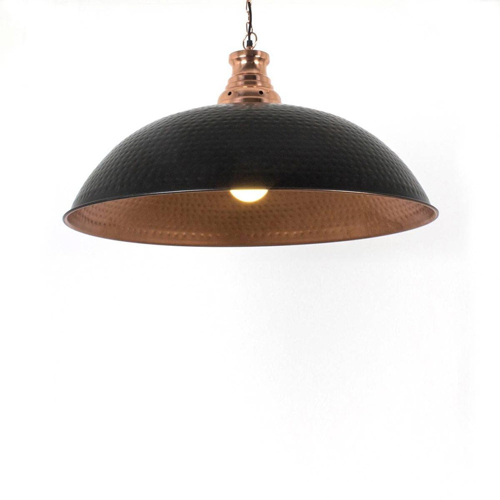 Suspension Industrielle VASSILI Noir Intérieur Cuivré en Métal – Image 3