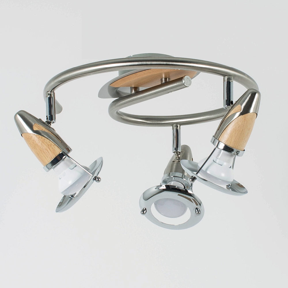 Spot 3 Lampes Nickel+Bois – Image 3