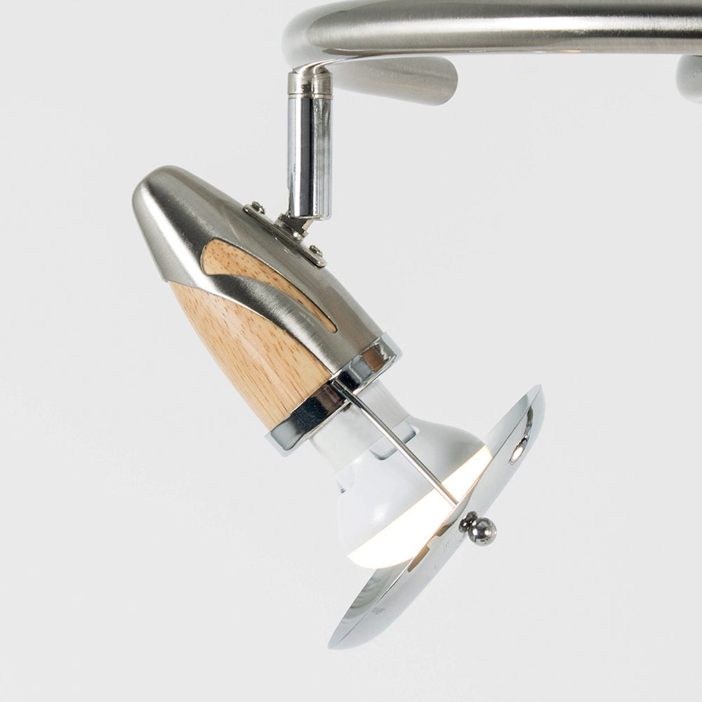 Spot 3 Lampes Nickel+Bois – Image 6