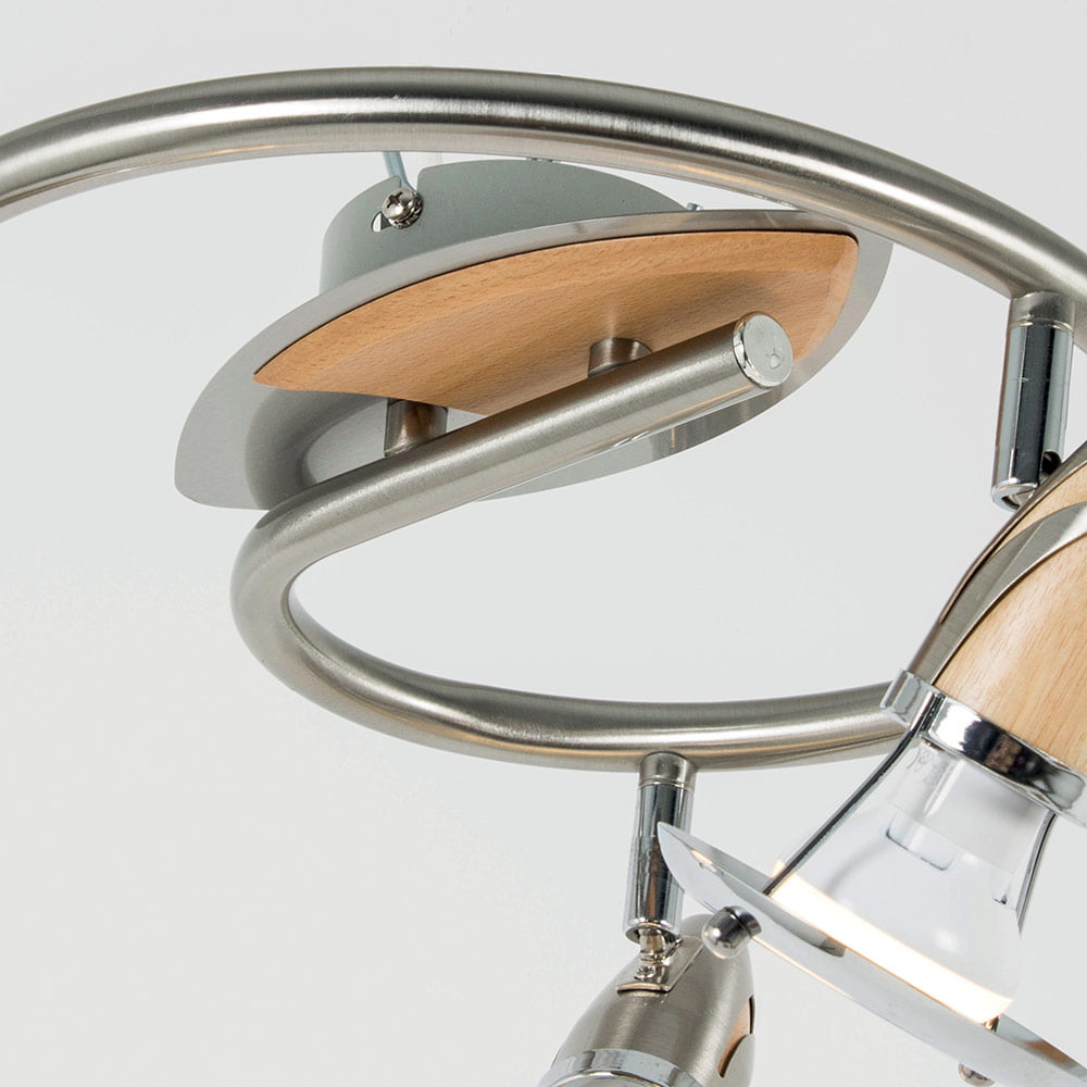 Spot 3 Lampes Nickel+Bois – Image 5