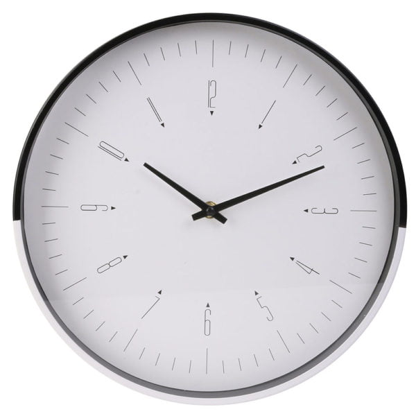 Horloge Murale Bicolore Noir et Blanc M12 Horloge Murale Bicolore Noir et Blanc M12