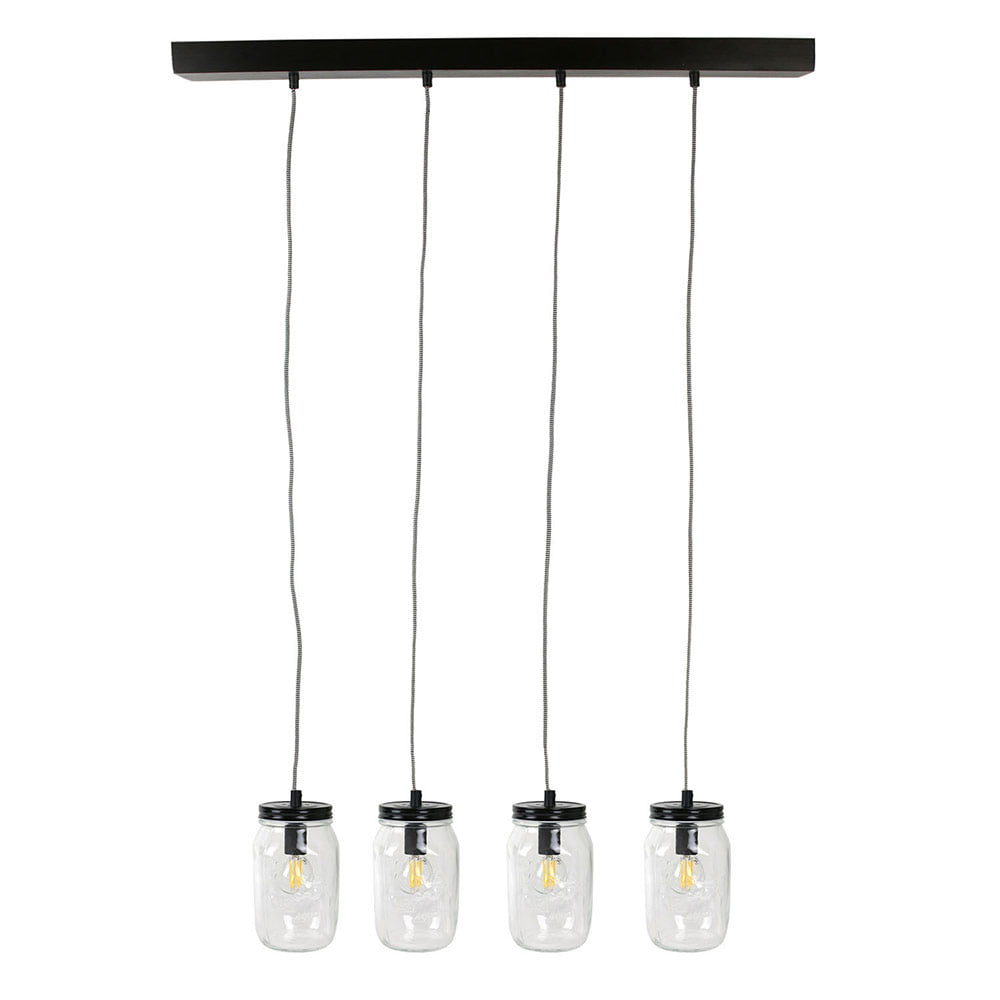 Suspension Mason Jar X4 Câble Textile M2 – Image 2