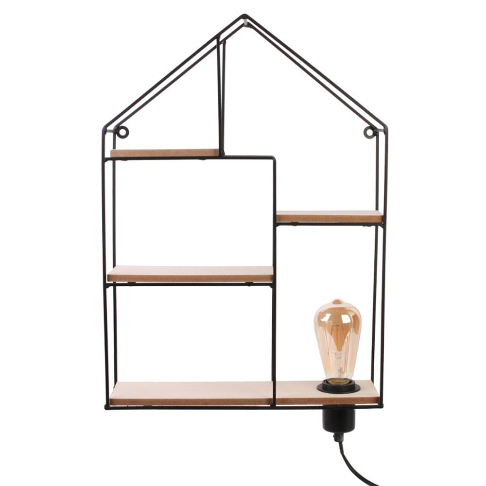 Étagère Maison Déco Lumineuse Noir