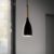 Suspension design MANHATTAN en métal noir et bois naturel