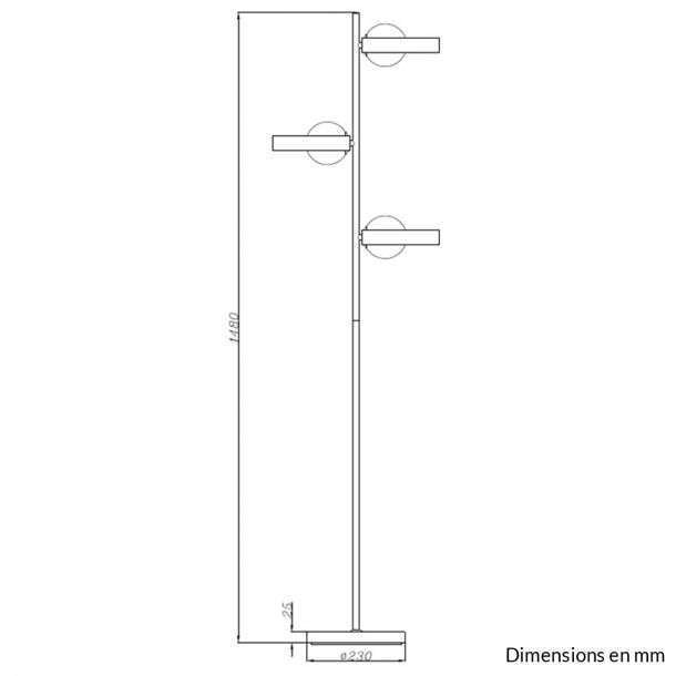 Lampadaire NICCI en métal noir intérieur doré – Image 2