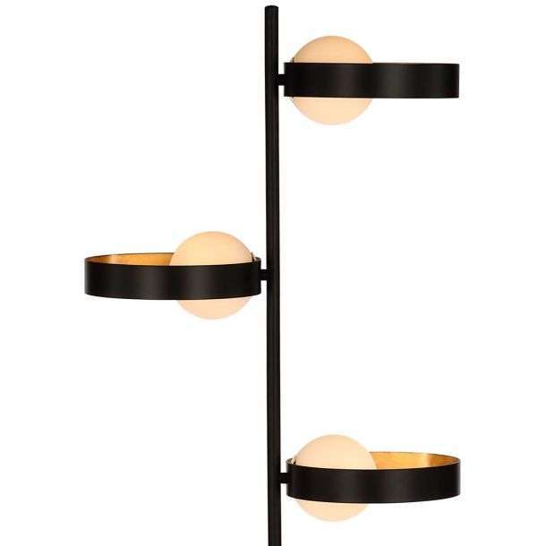 Lampadaire NICCI en métal noir intérieur doré – Image 4