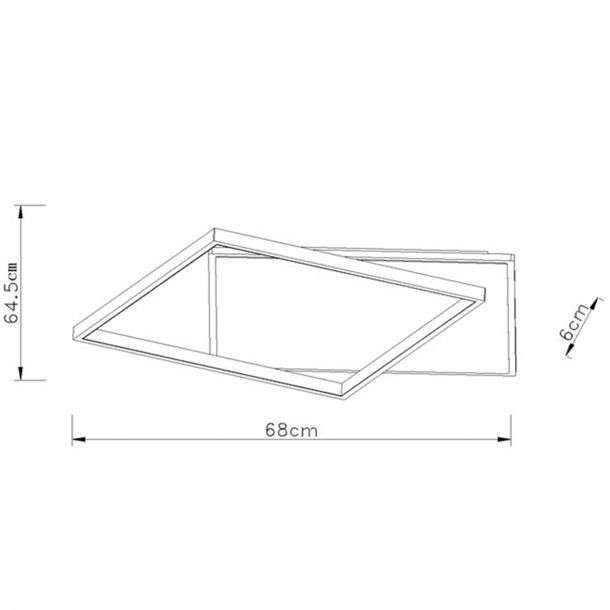 Plafonnier LED GRAFIC (L68cm) en métal effet bois et aluminium noir – Image 2
