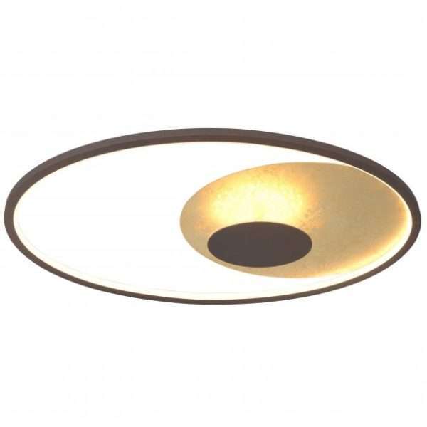 Plafonnier LED HOLE (D72cm) en métal couleur rouille Plafonnier LED HOLE (D72cm) en métal couleur rouille