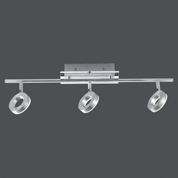 Réglette 3 spots orientables LED SDB FLOSS argentée en aluminium – Image 4
