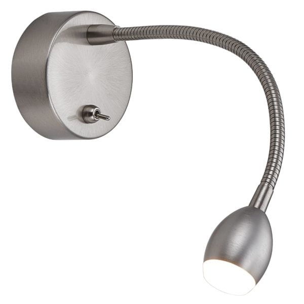 Applique murale LED liseuse SNAKY argentée en métal