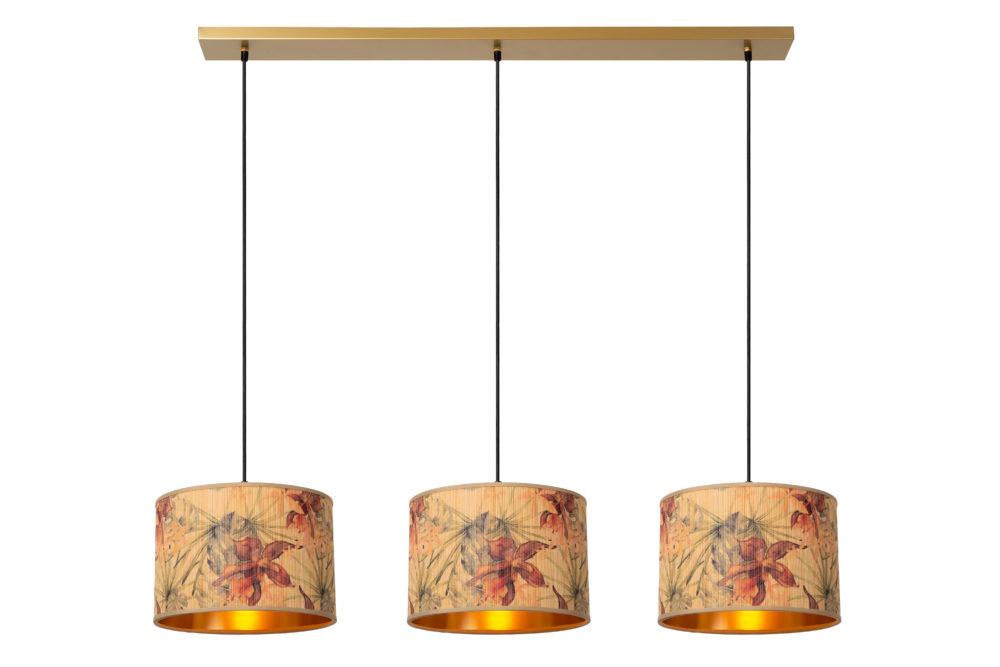 Suspension barre Lucide Tanselle 3xE27 110cm,multicolore