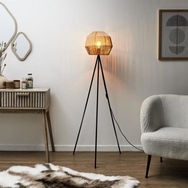 LAMPADAIRE EFFET CORDE TRESSÉE LAMPADAIRE EFFET CORDE TRESSÉE