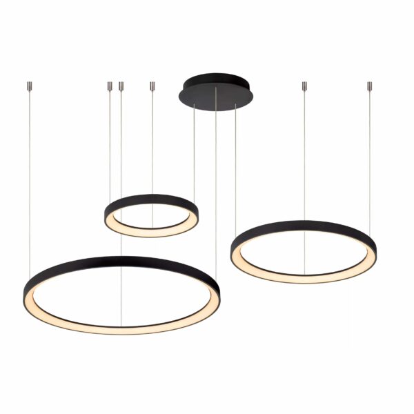 Suspension Lucide dimmable Vidal 120w (2700k) 78cm,noir