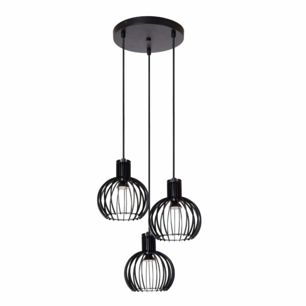 Suspension cascade Lucide Mikaela 3xE14 32cm,noir