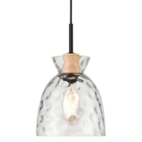 Lampe suspendue en verre transparent