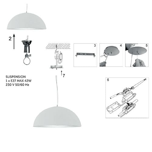 Fiche techniqque Suspension VENICE métal noir feuille d'or
