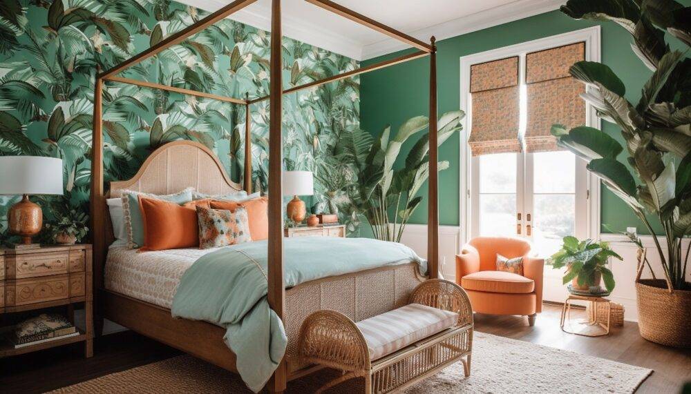 La chambre tropicale idéale : fraîcheur, douceur et lumière