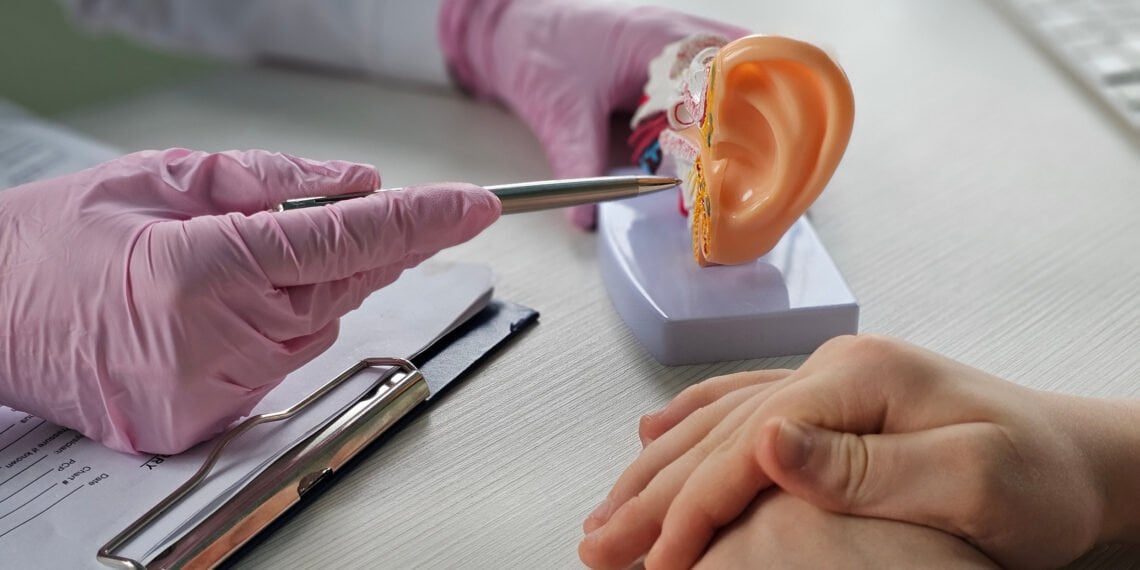 Audiologist consultation for diagnosis and of auditory disorders at hearing