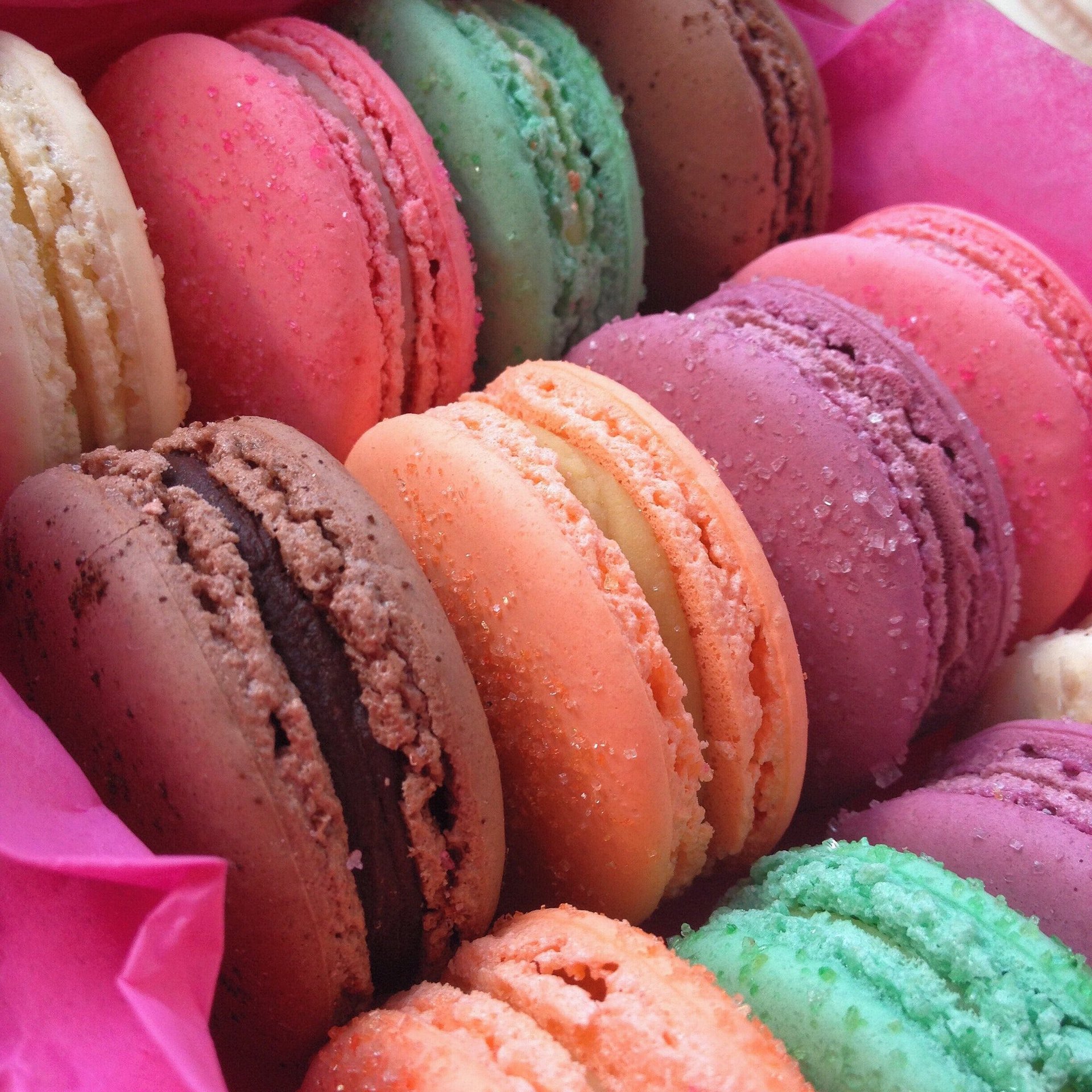 coloured macaroni French macarons iphoneography