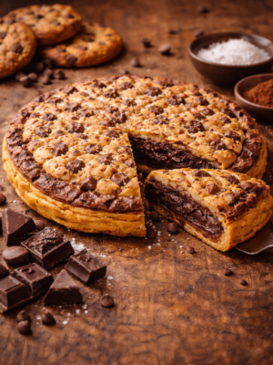 Galette Cookies Chocolat Noir, Fleur de Sel & Frangipane Chocolat (4 parts)