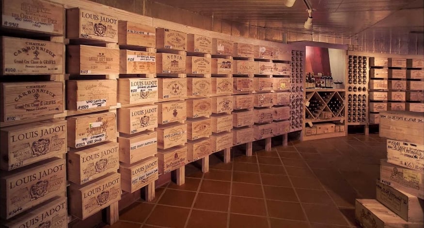 Curtain Bluff wine cellar