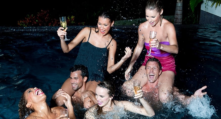 Partying at Temptation Cancun Resort nightclub