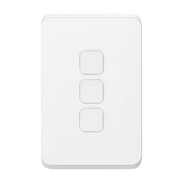 Light switch iconic white 3 gang plate and mechs supply and replace