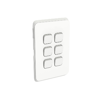 Light switch iconic white 6 gang plate and mechs supply and replace