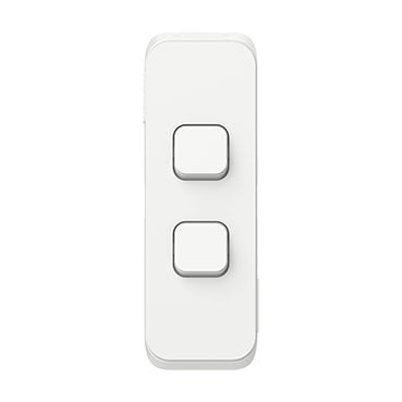 Light switch architrave iconic white 2 gang plate and mechs supply and replace