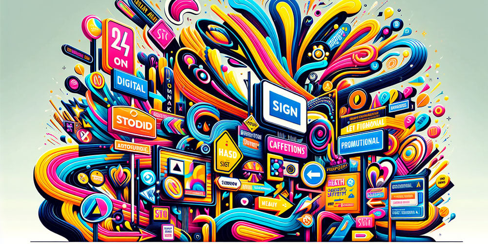 colorful-signage - City Signs of Texas Various types of signage displayed in a colorful and artistic manner